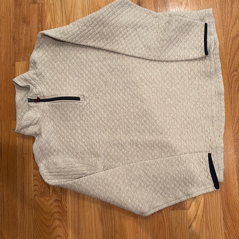 J Crew oatmeal Quilted half-zip Men’s XL